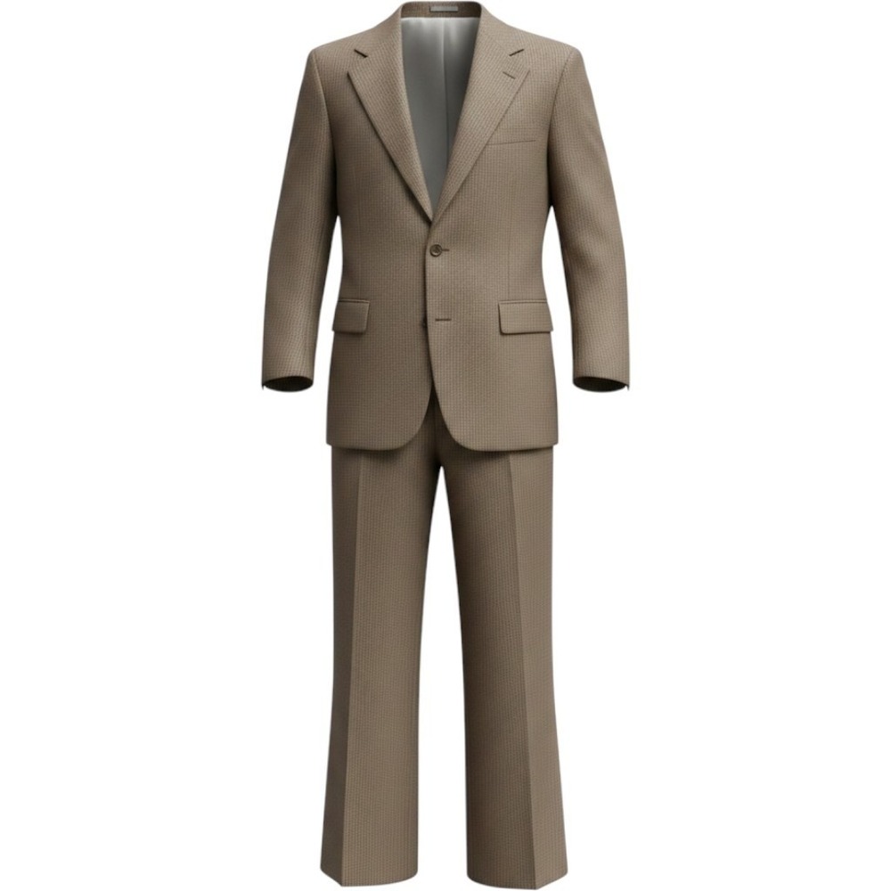 Vintage 1970s Hickey Freeman Suit Mens 40R 32x30 Brown Herringbone Tweed 2 Pc